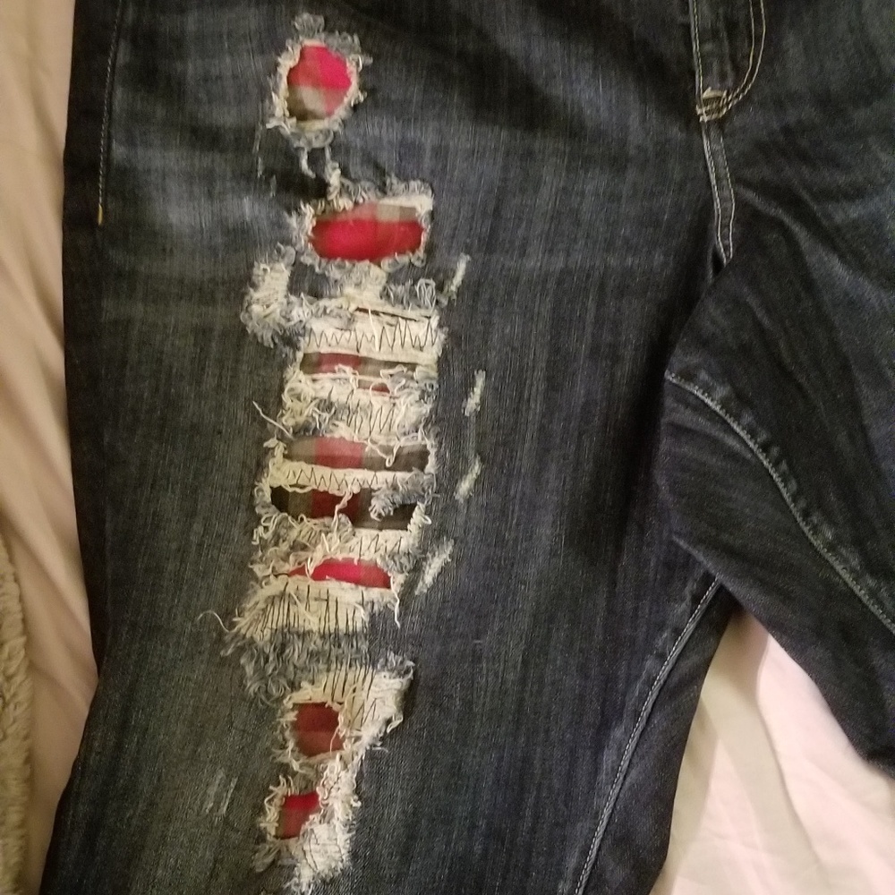 Peek a boo plaid boyfriend jeans from torrid
